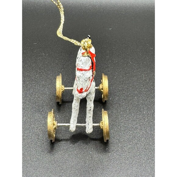 VINTAGE GERMAN HAND PAINTED MINI HORSE ON WHEELS - Picture 2 of 9